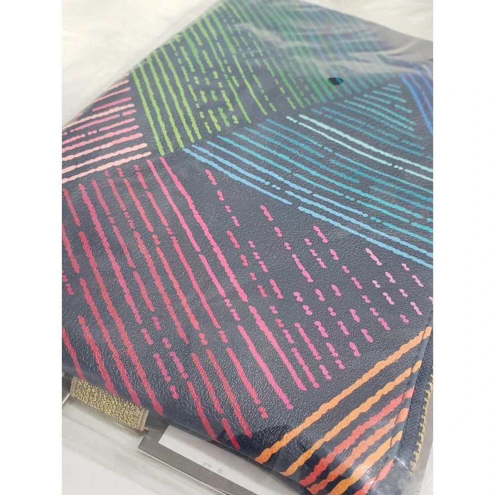 NEW Erin Condren Colored Striped Rainbow Kaleidoscope Planny Pack Zipper Bag